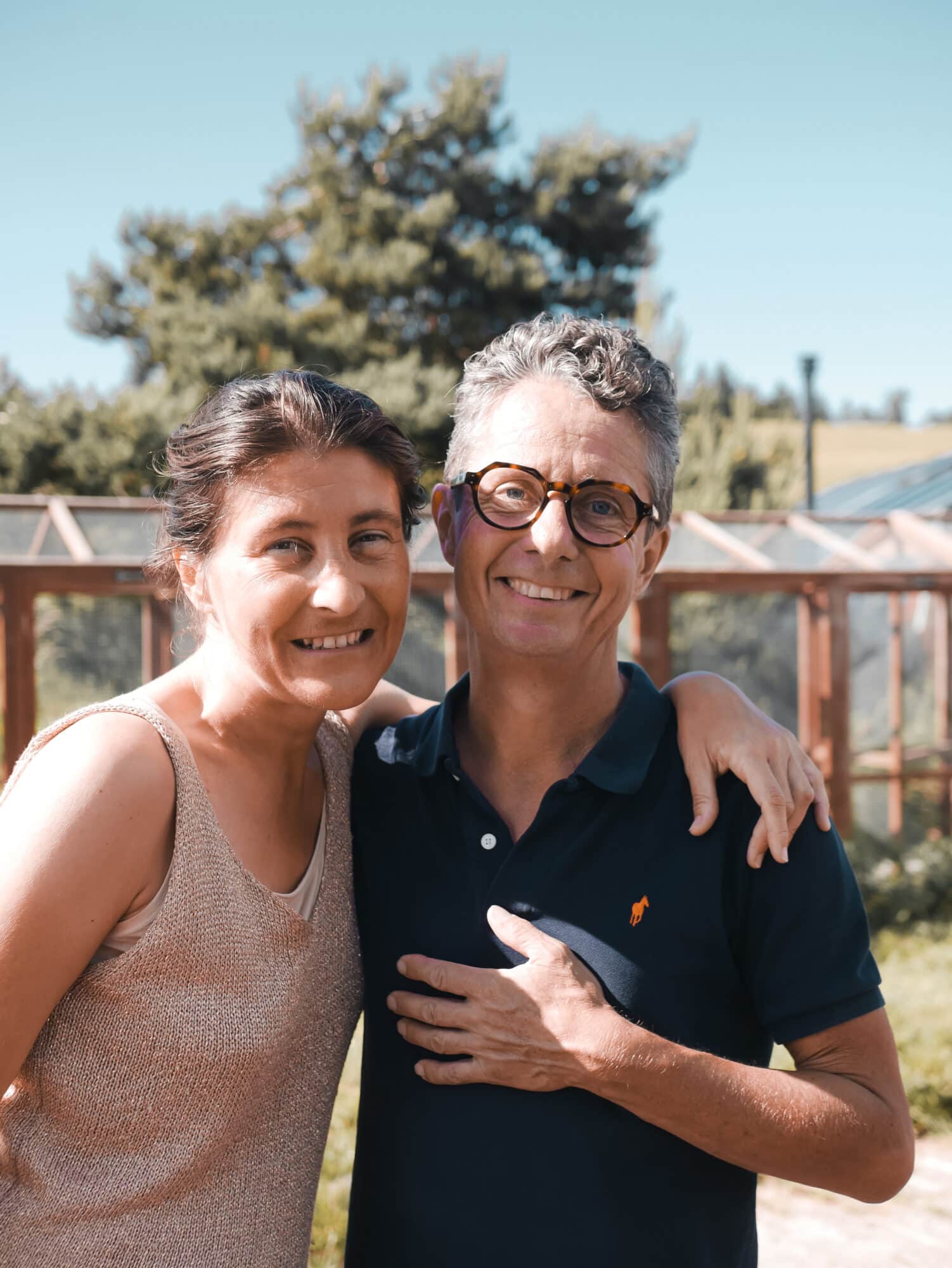 Laurence and Daniel, founders of the instants d'Absolu ecolodge in Auvergne, France